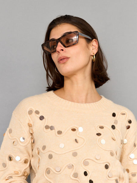 Sweater Con Aplicación De Lentejuelas