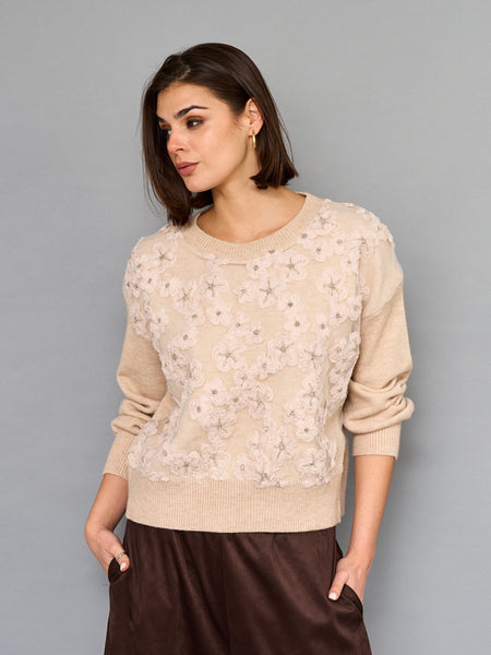 Sweater Bordado Beige