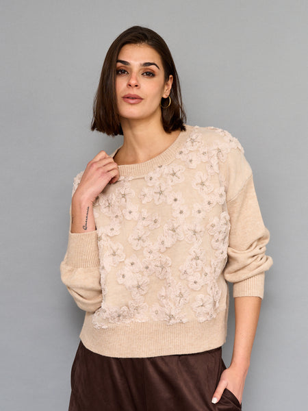 Sweater Bordado Beige