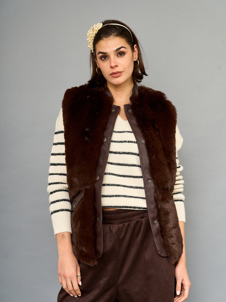 Chaqueta De Piel Café