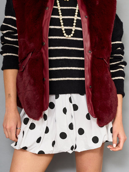 Chaqueta De Piel Burdeo