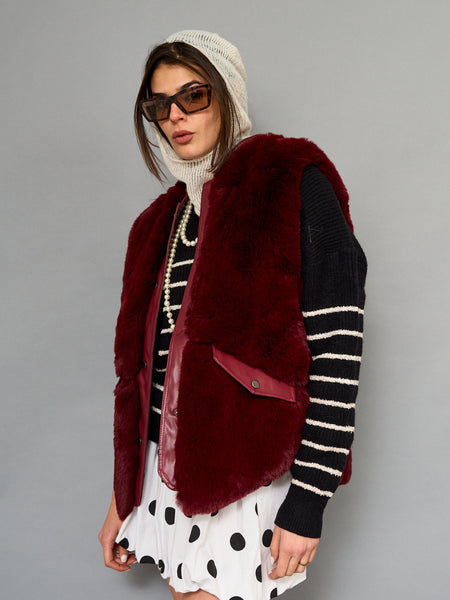 Chaqueta De Piel Burdeo