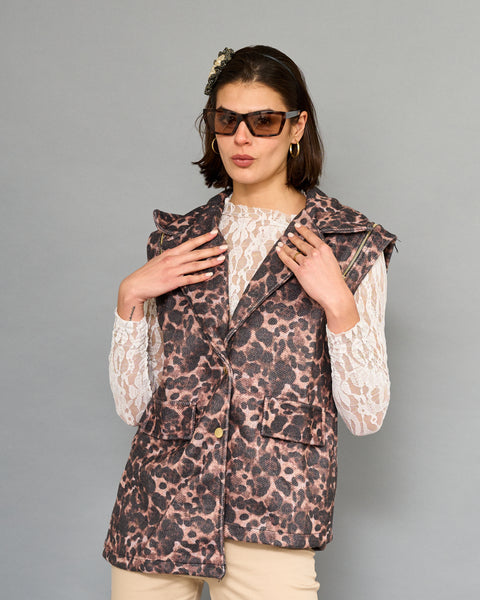 Gilet Print Leopardo