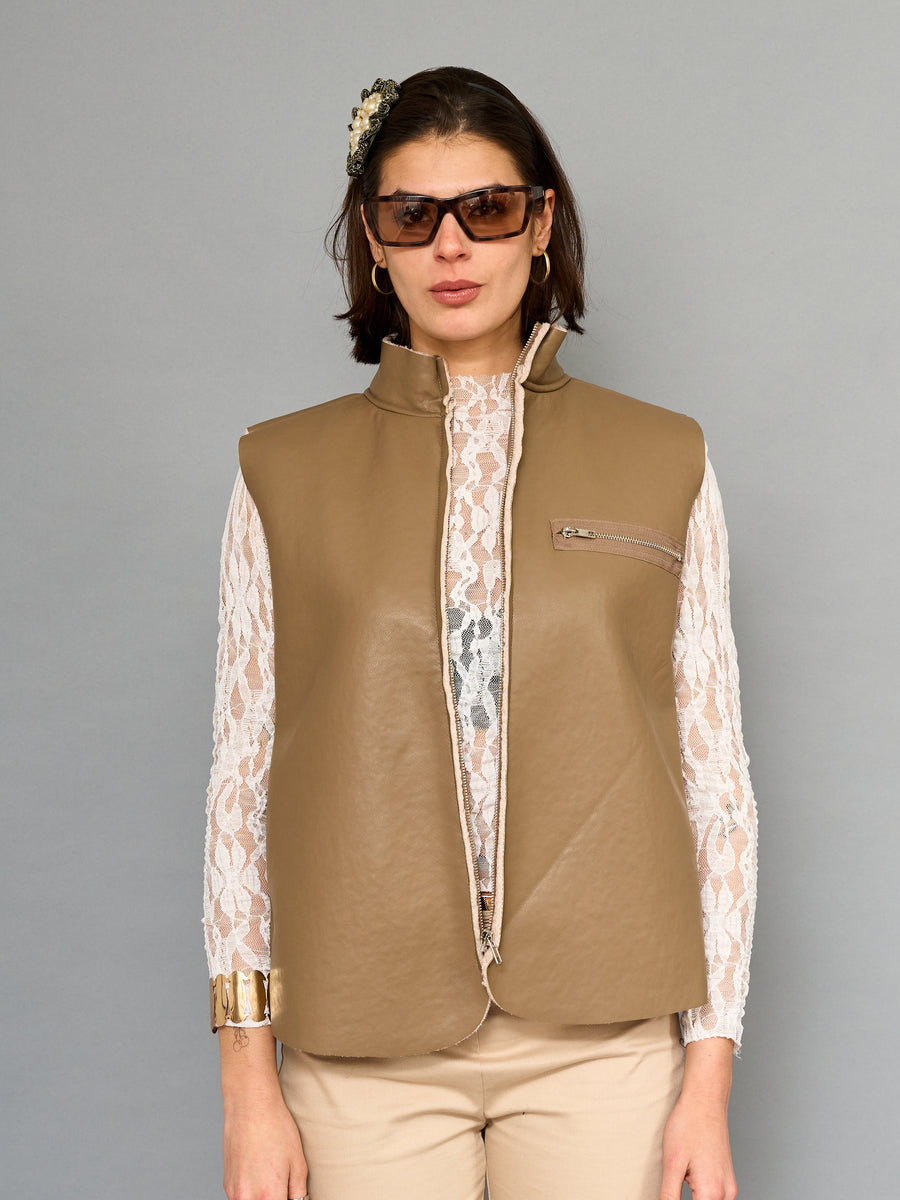 Gilet Gamuza Café