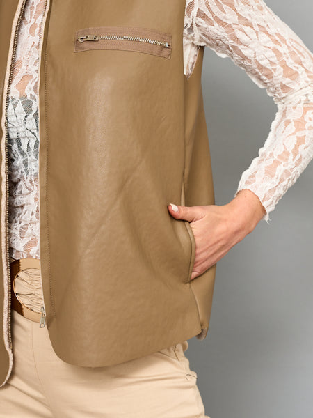 Gilet Gamuza Café