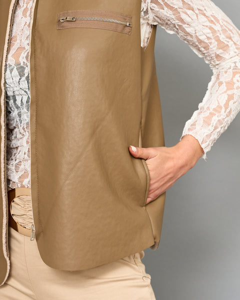 Gilet Gamuza Café