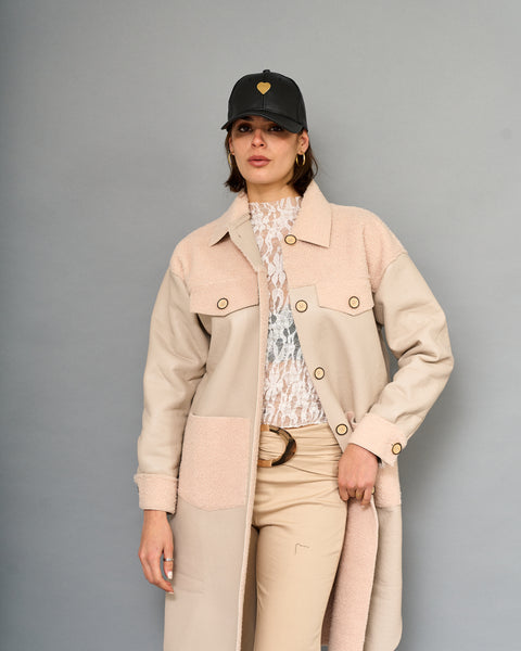 Abrigo Gamulán Bicolor Beige