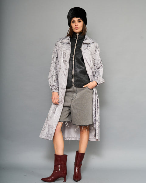 Impermeable Print Plateado