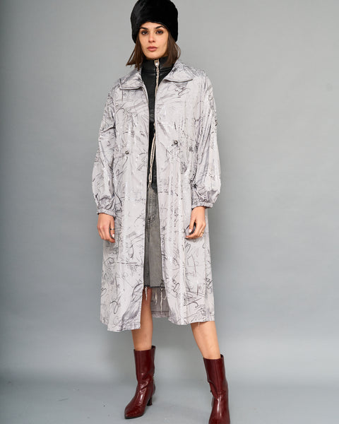 Impermeable Print Plateado