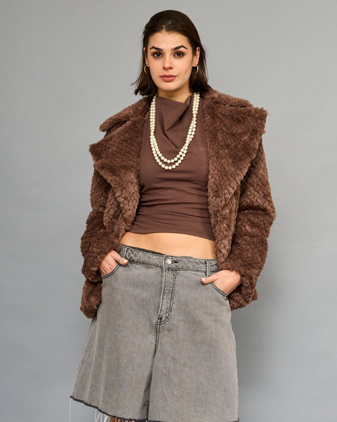 Chaqueta Piel Café