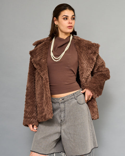 Chaqueta Piel Café