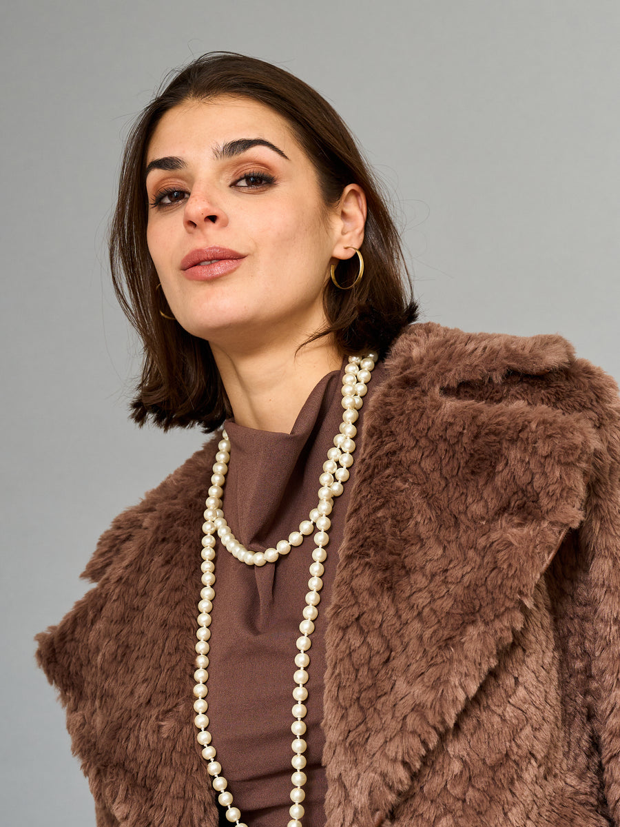 Chaqueta Piel Café