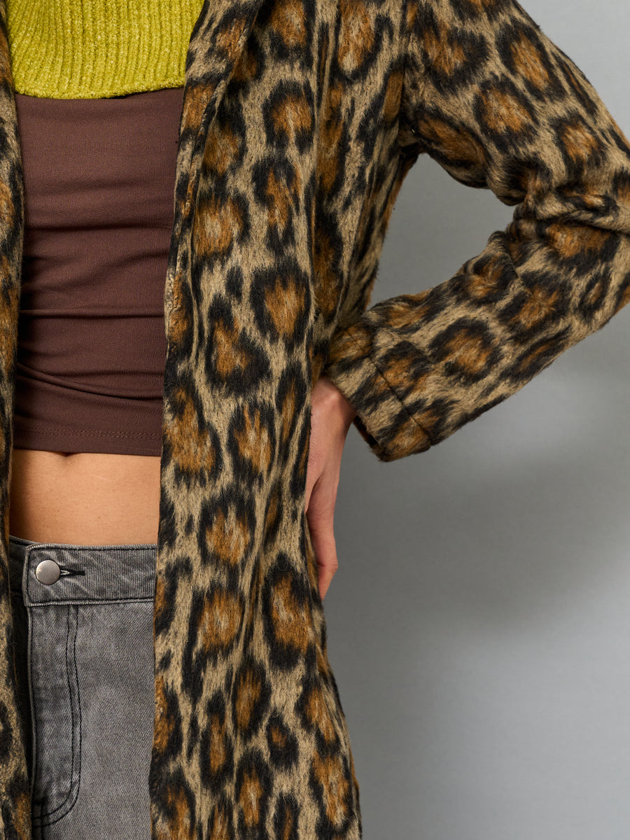 Abrigo Print Leopardo Café