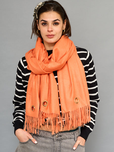 Accesorios Bufanda Coral Con Ojetillo Dorado