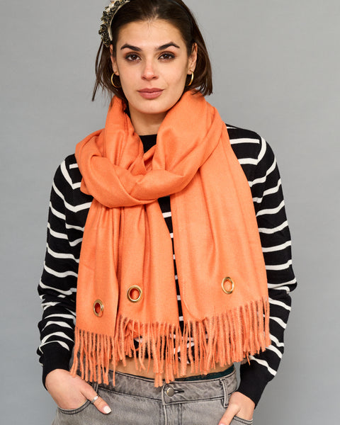 Accesorios Bufanda Coral Con Ojetillo Dorado