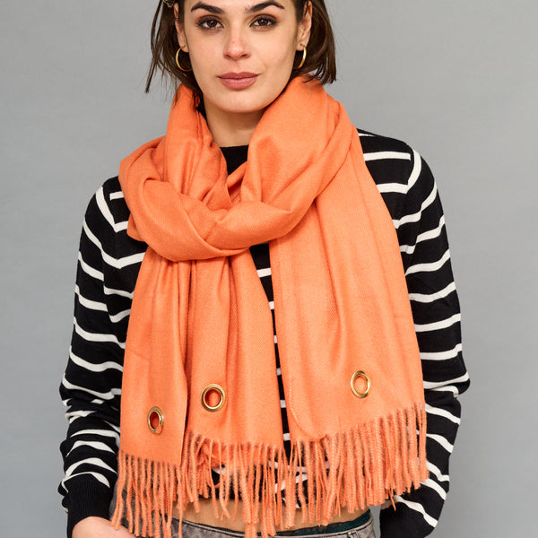 Accesorios Bufanda Coral Con Ojetillo Dorado