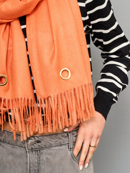 Accesorios Bufanda Coral Con Ojetillo Dorado