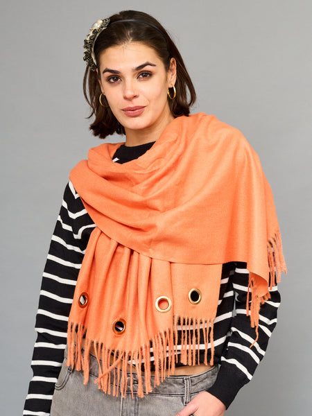 Accesorios Bufanda Coral Con Ojetillo Dorado