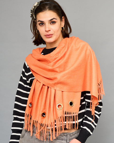 Accesorios Bufanda Coral Con Ojetillo Dorado