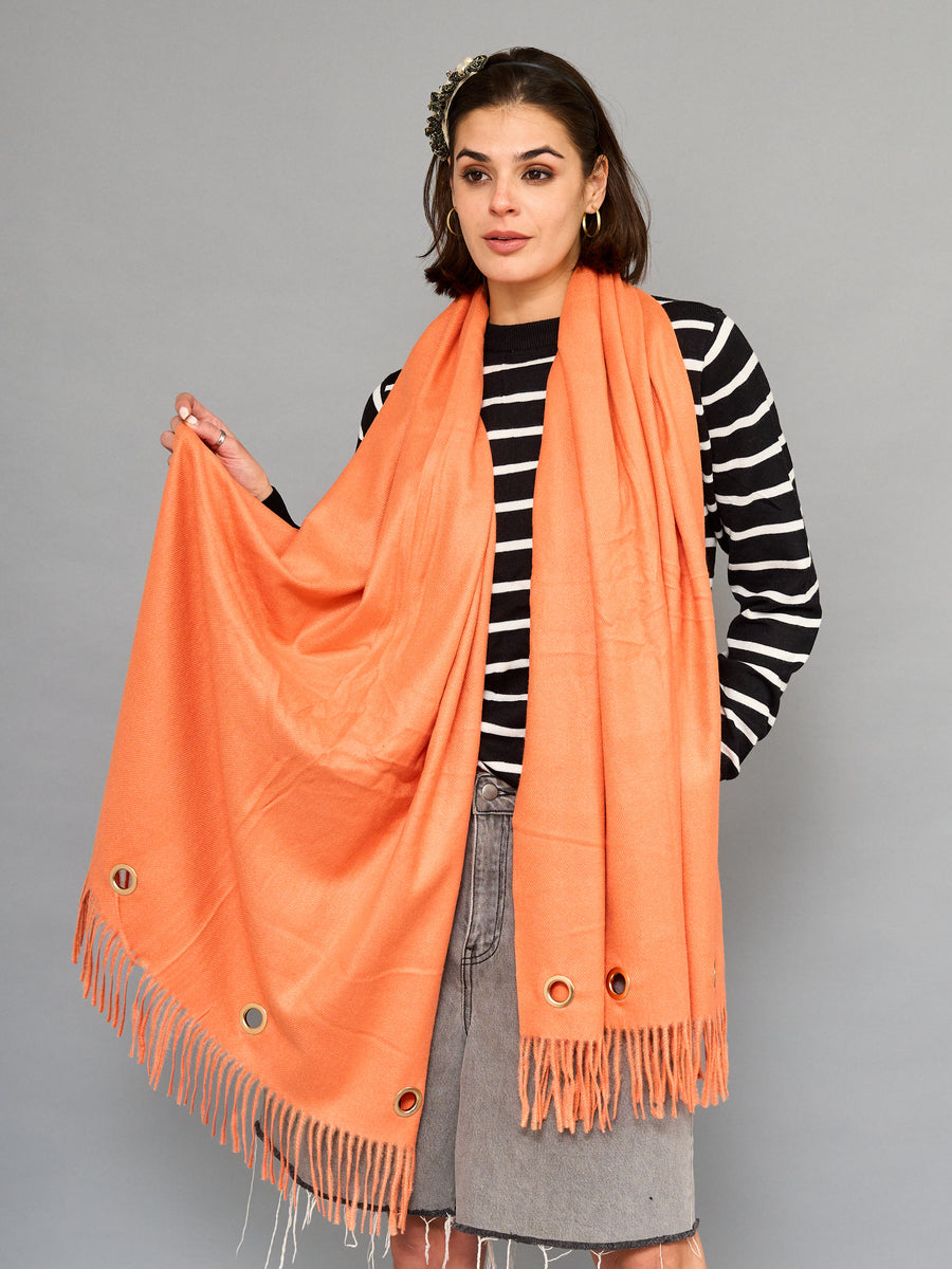 Accesorios Bufanda Coral Con Ojetillo Dorado