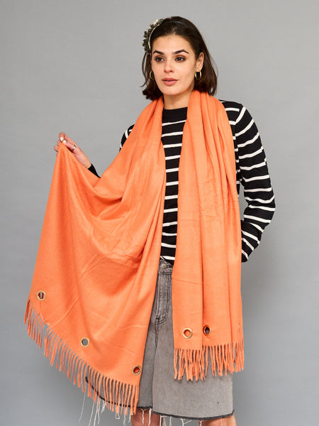 Accesorios Bufanda Coral Con Ojetillo Dorado