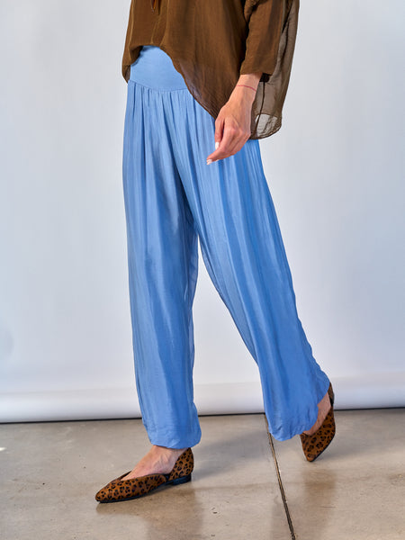 Pantalón Seda Azul
