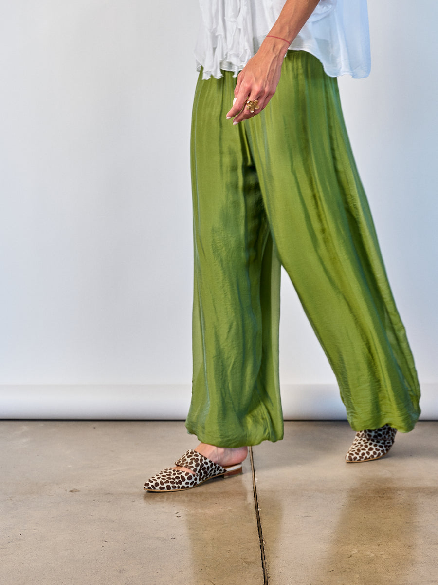 Pantalón Seda Verde
