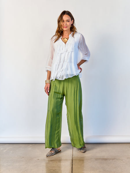 Pantalón Seda Verde