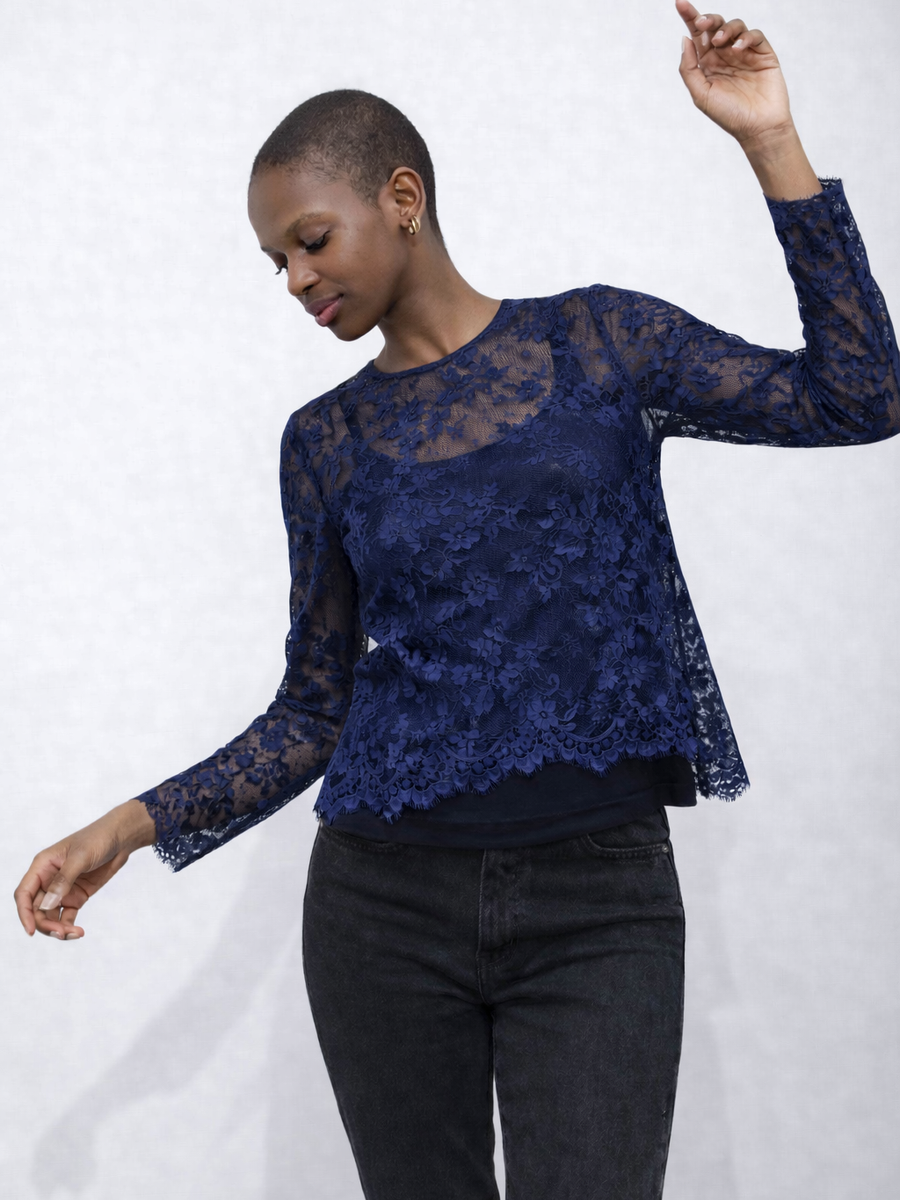 Polera Encaje Blue
