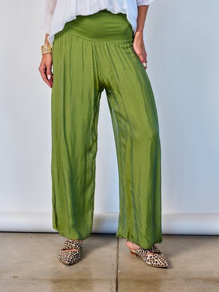 Pantalón Seda Verde