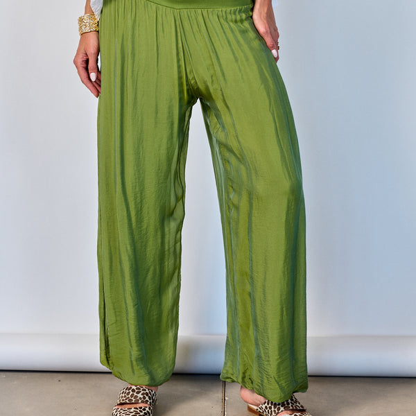 Pantalón Seda Verde